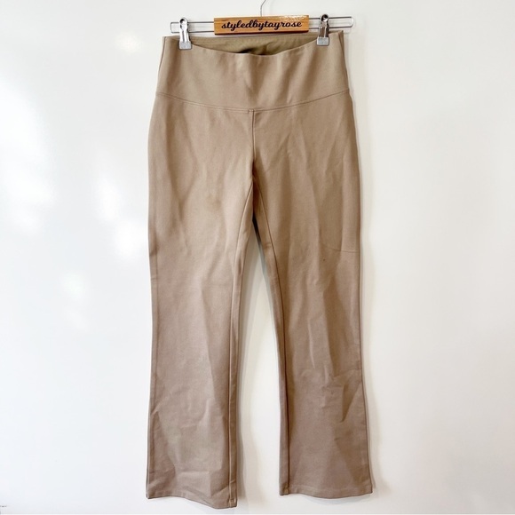 Soft Surroundings Slimming Bootcut Ponte Wide Waist Pull On Trouser Tan - Picture 1 of 10